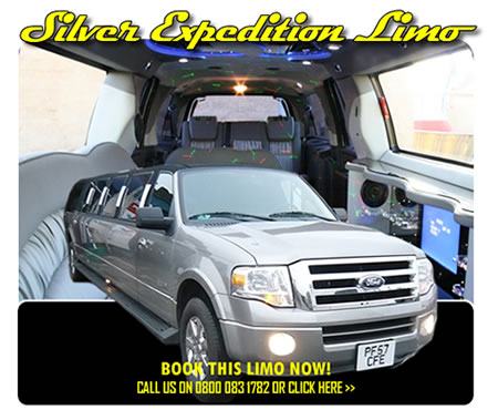 Ford Expedition 'Hummer Limo' In Silver